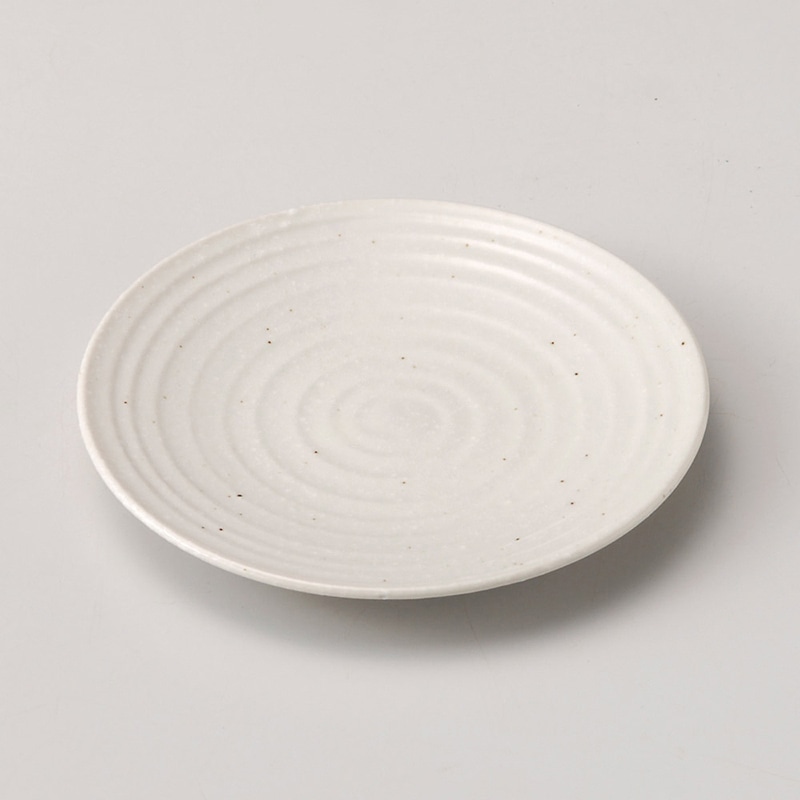 山万 30301-450 白釉千段丸皿 1個（ご注文単位1個）【直送品】