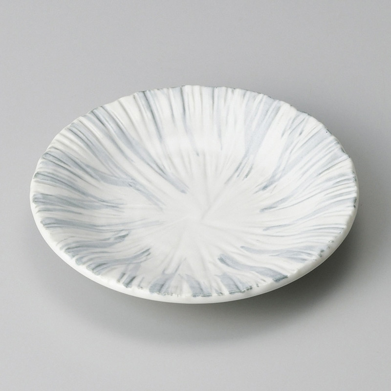 山万 30408-100 白浜彫十草型取皿 1個（ご注文単位1個）【直送品】