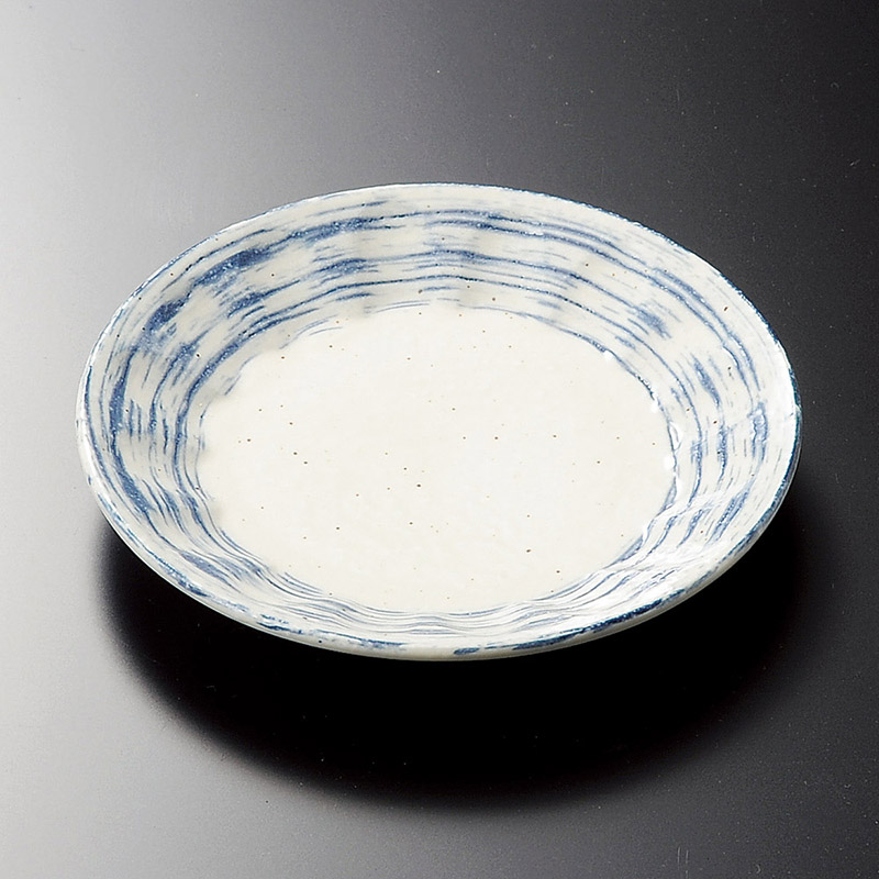 山万 30312-190 しのぎ型青刷毛目 4.5皿 1個（ご注文単位1個）【直送品】