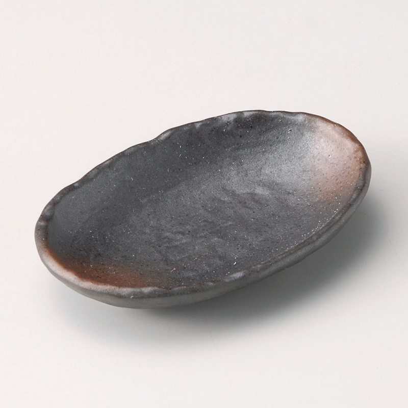 山万 30018-020 備前風石目4.5小判皿 1個(ご注文単位1個)【直送品】