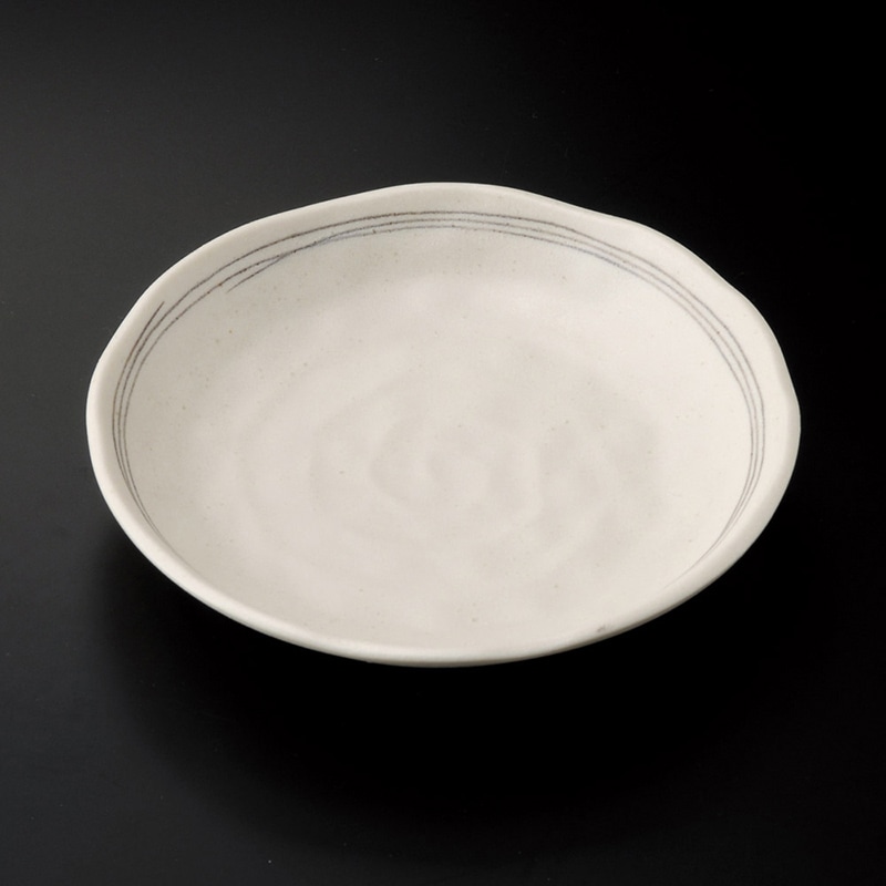 山万 31005-200 粉引ライン4.0皿 1個（ご注文単位1個）【直送品】