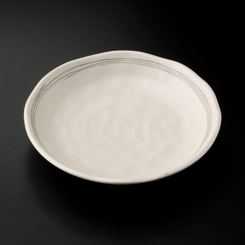 山万 31006-200 粉引ライン3.5皿 1個（ご注文単位1個）【直送品】