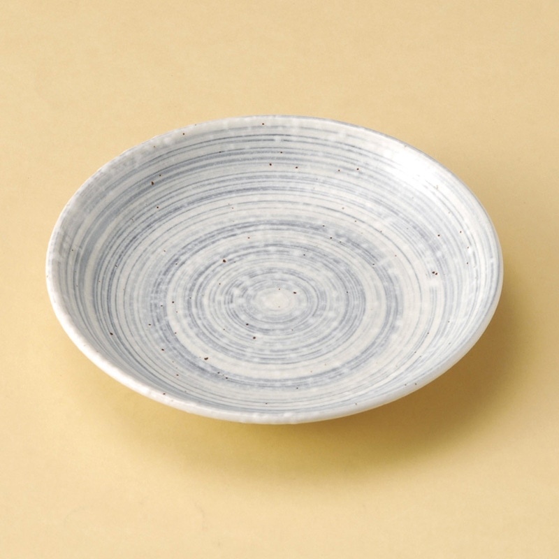 山万 31013-190 うず粉引グレー5.0皿 1個（ご注文単位1個）【直送品】
