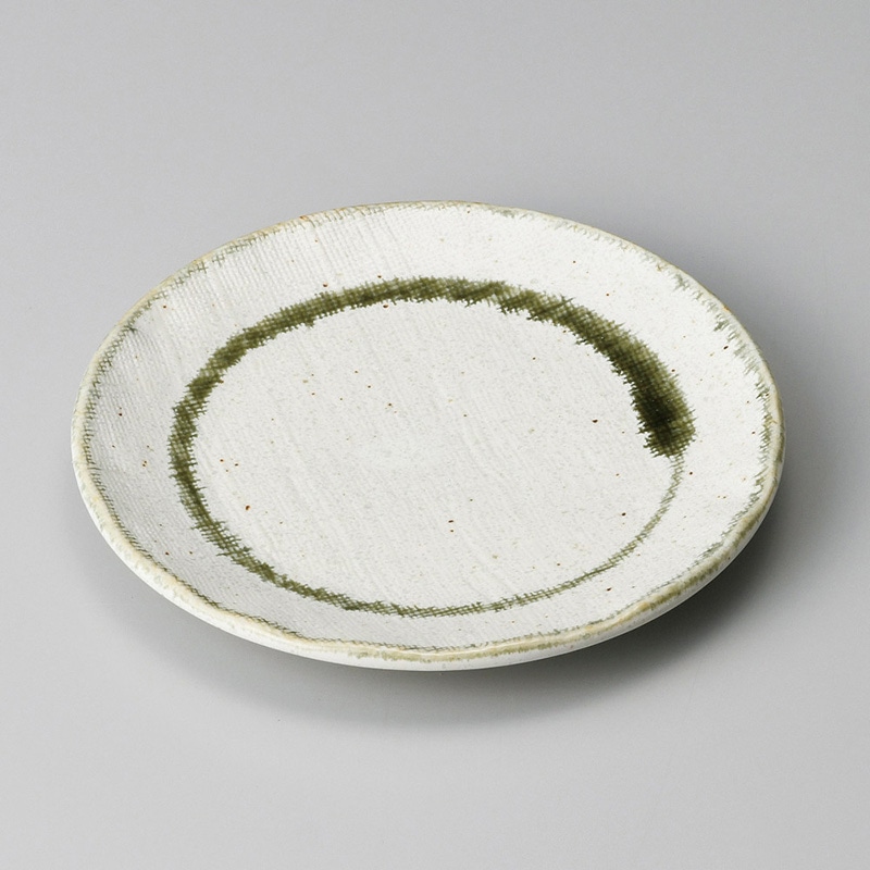 山万 31033-460 白織部ライン丸皿(大) 1個（ご注文単位1個）【直送品】