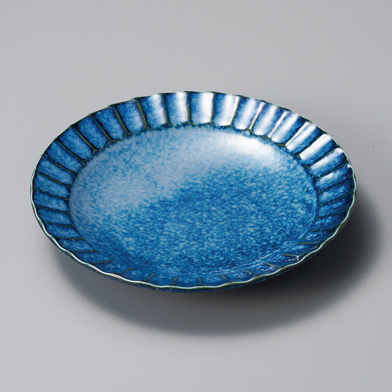 山万 31036-190 窯変紺ソギ5.0皿 1個（ご注文単位1個）【直送品】