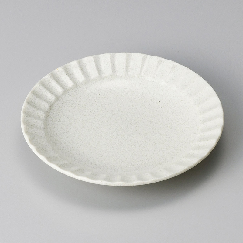 山万 31053-100 白水晶しのぎ50皿 1個（ご注文単位1個）【直送品】