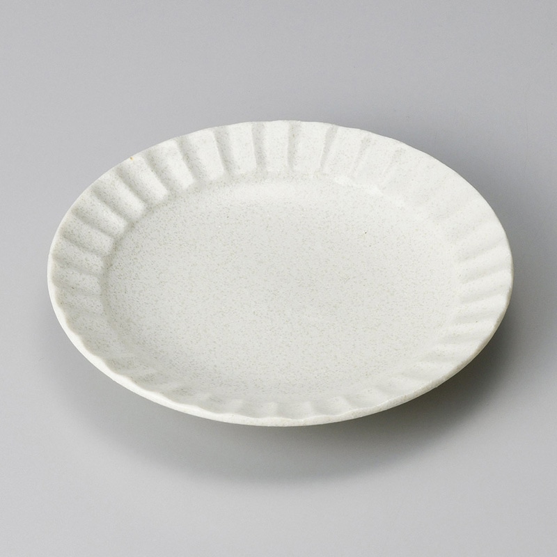 山万 31054-100 白水晶しのぎ40皿 1個（ご注文単位1個）【直送品】