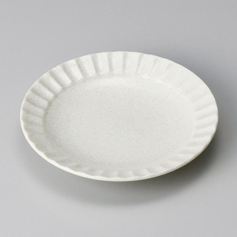 山万 31055-100 白水晶しのぎ30皿 1個（ご注文単位1個）【直送品】