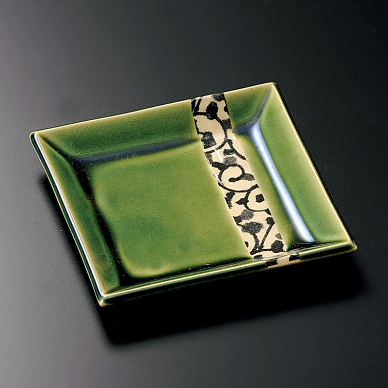 山万 31121-570 唐草織部正角銘々皿 1個（ご注文単位1個）【直送品】