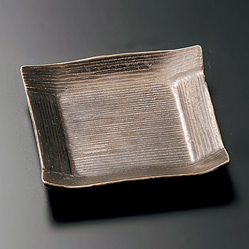 山万 31128-450 天目結晶角小皿 1個（ご注文単位1個）【直送品】