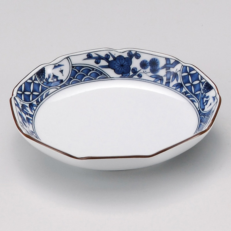 山万 31307-430 染付松竹梅小皿 1個（ご注文単位1個）【直送品】