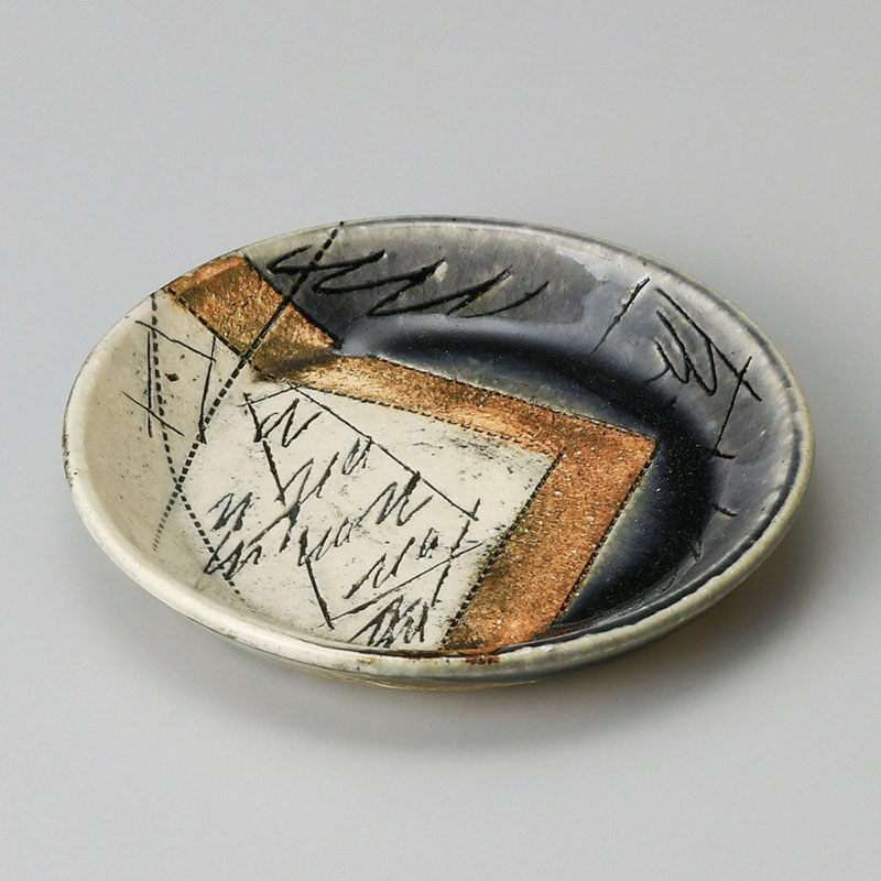 山万 31308-510 紫釉刻紋小皿 1個（ご注文単位1個）【直送品】