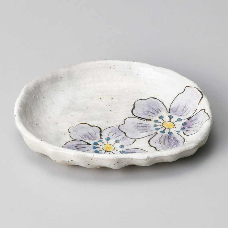 山万 31406-570 雪夢花変形小皿(紫) 1個（ご注文単位1個）【直送品】