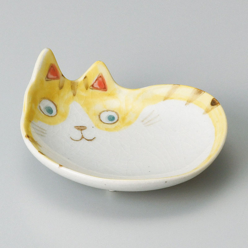 山万 31404-510 猫小皿 黄 1個（ご注文単位1個）【直送品】