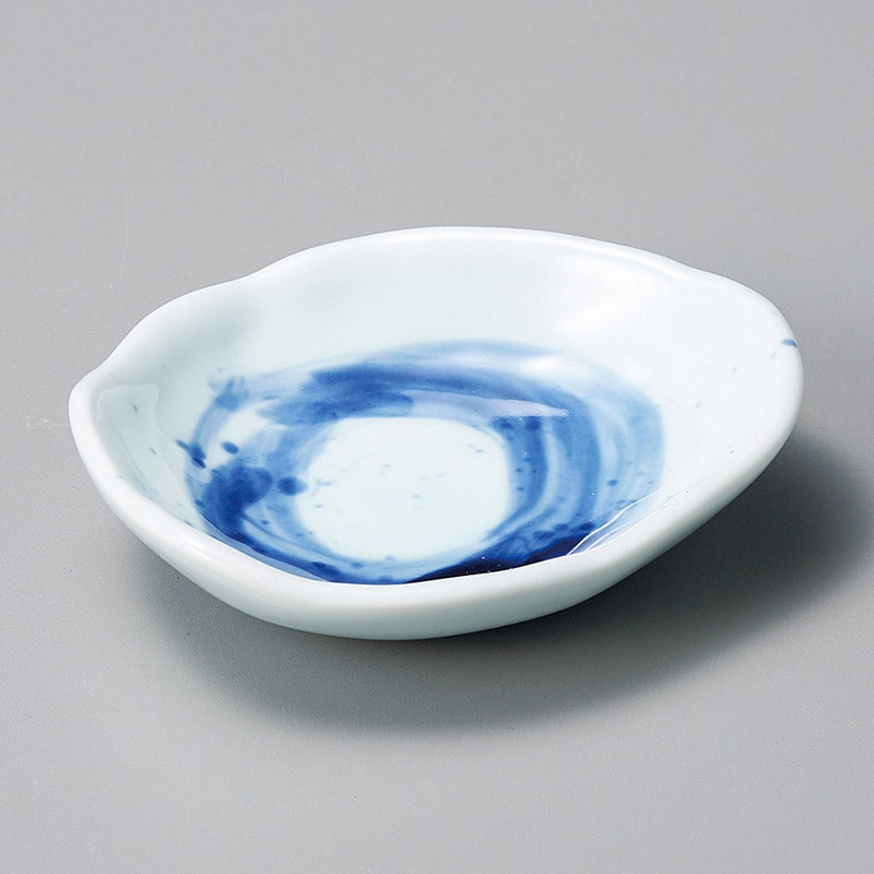 山万 31409-250 青の空豆皿 1個（ご注文単位1個）【直送品】