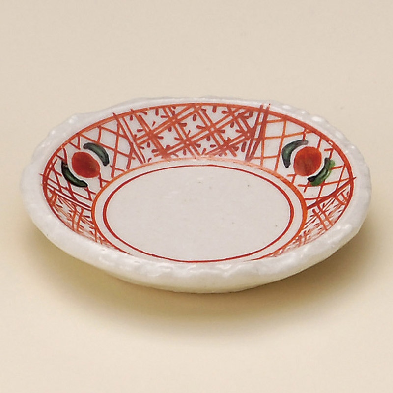 山万 31429-570 赤絵丸小皿 祥瑞 1個（ご注文単位1個）【直送品】
