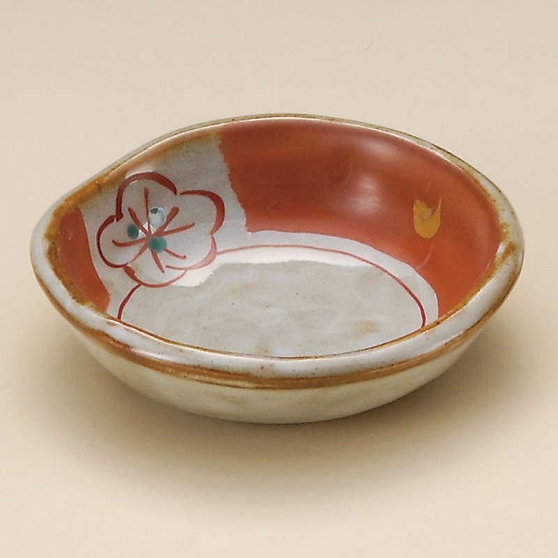 山万 31526-130 霞野朱巻花紋小皿 1個（ご注文単位1個）【直送品】