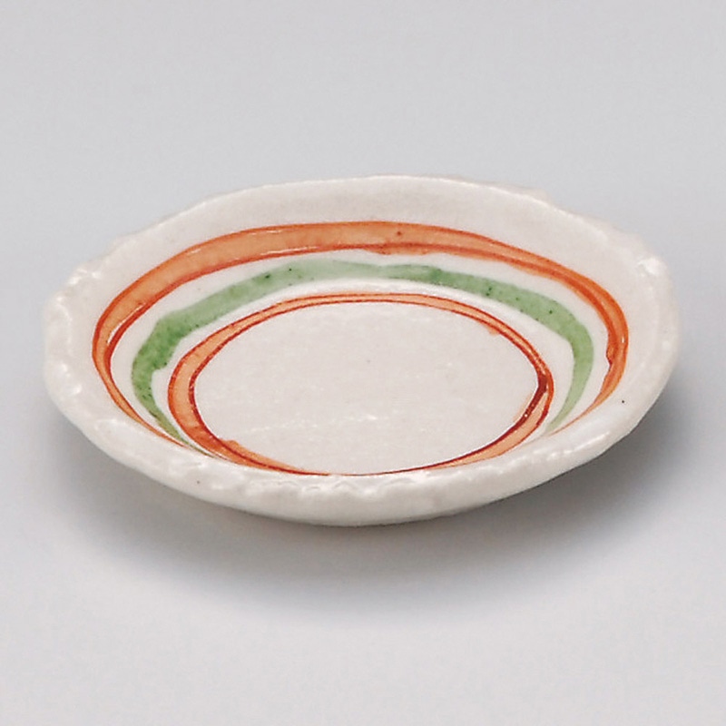 山万 31436-570 赤絵丸小皿 渦 1個（ご注文単位1個）【直送品】