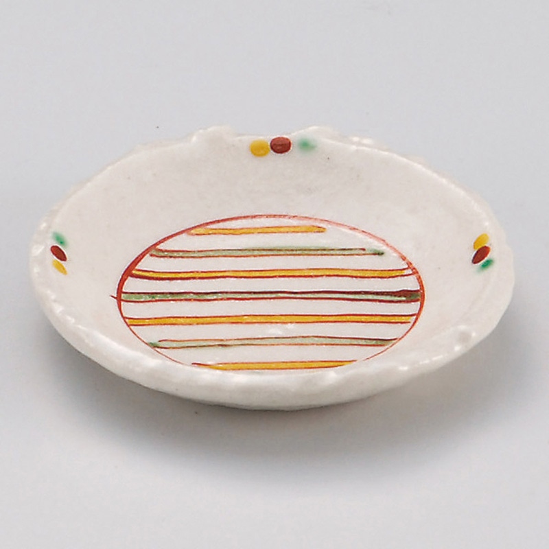 山万 31437-570 赤絵丸小皿 十草 1個（ご注文単位1個）【直送品】