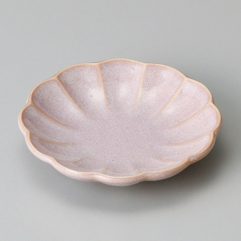 山万 31531-310 ピンクうのふ布目菊型小皿 1個(ご注文単位1個)【直送品】