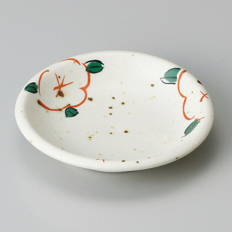 山万 31628-550 白イラボ赤絵花3.0玉渕皿 1個(ご注文単位1個)【直送品】