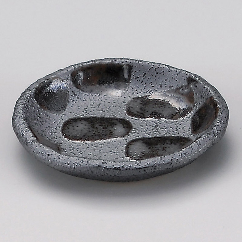 山万 31615-580 黒市松小皿 1個(ご注文単位1個)【直送品】