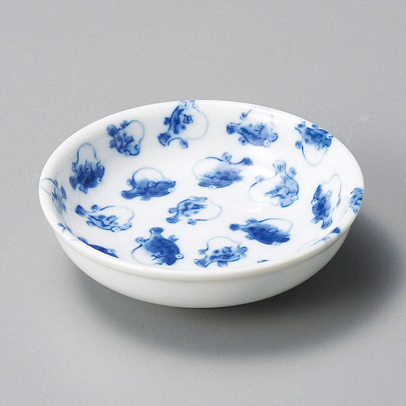 山万 31909-430 フグ小魚丸小皿 1個（ご注文単位1個）【直送品】