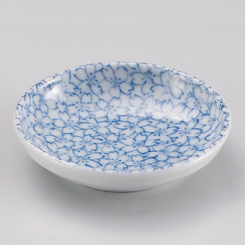 山万 32012-020 青小花3.2深皿 1個（ご注文単位1個）【直送品】