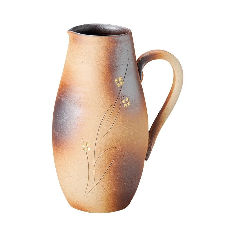 山万 32406-660 火色小花ピッチャー(信楽焼) 1個（ご注文単位1個）【直送品】