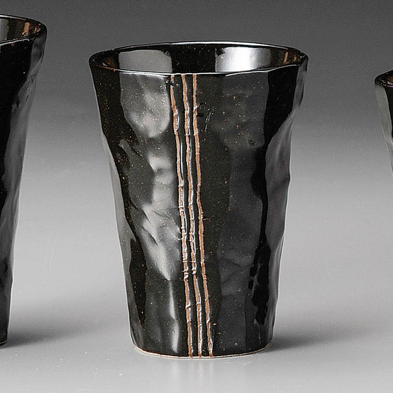 山万 32322-020 モダン手折タンブラー 黒 1個（ご注文単位1個）【直送品】