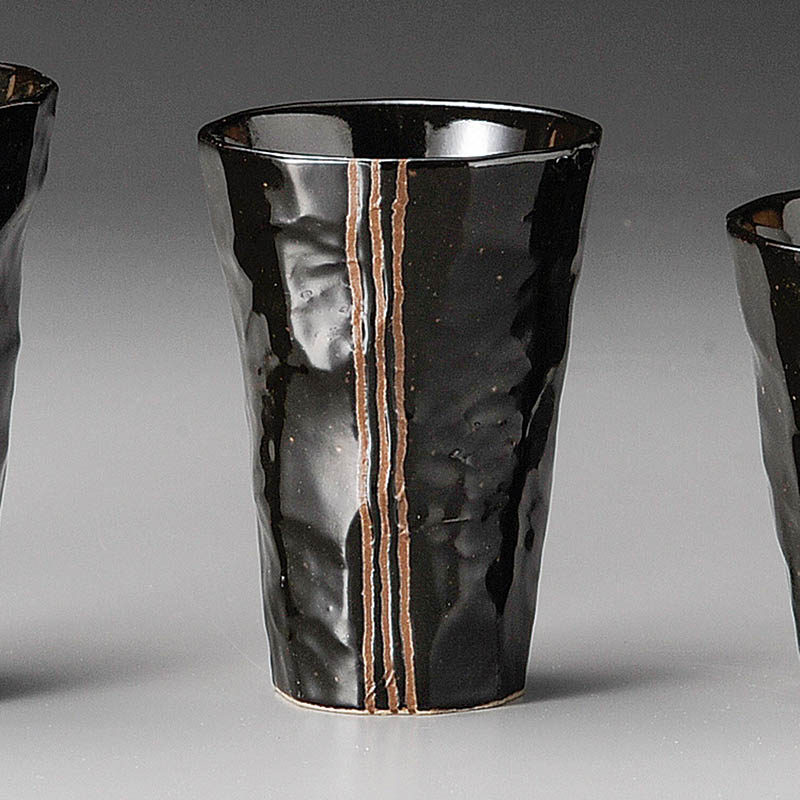 山万 32323-020 モダン手折一口ビール 黒 1個（ご注文単位1個）【直送品】