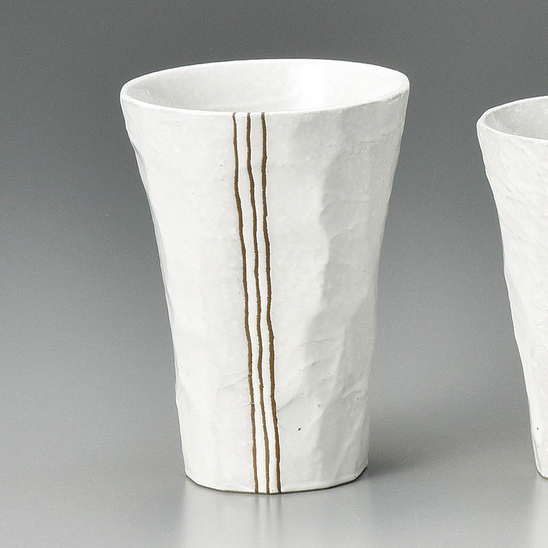 山万 32325-020 モダン手折焼酎カップ 白 1個（ご注文単位1個）【直送品】