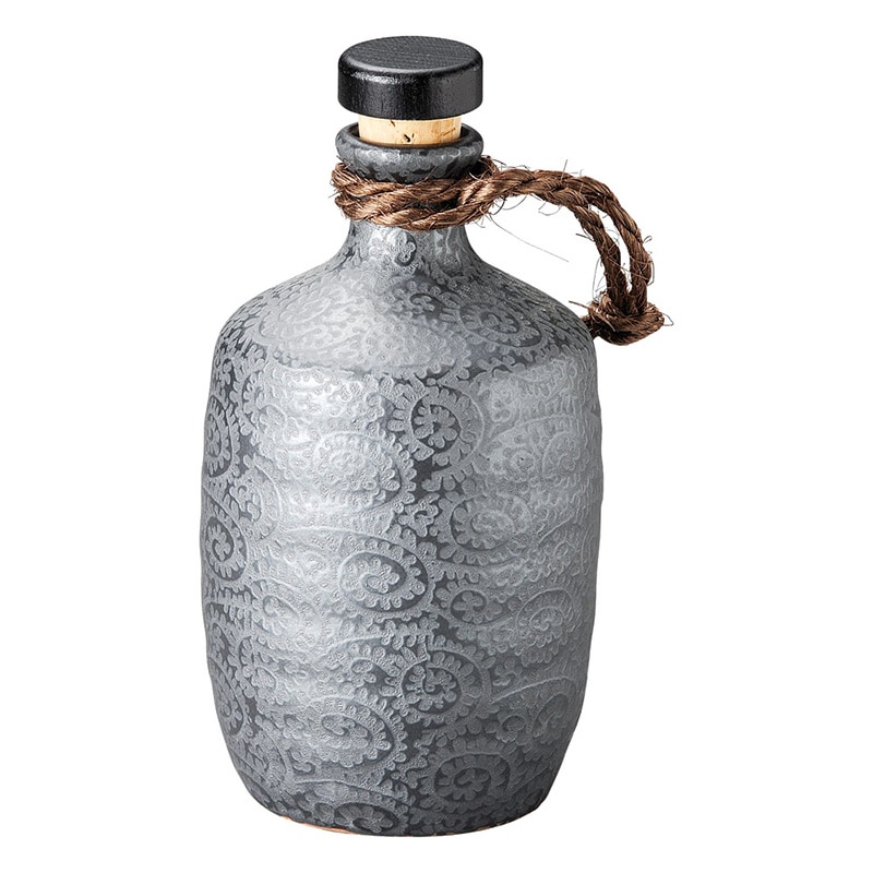 山万 32503-460 銀彩唐草(黒)5合ボトル 1個（ご注文単位1個）【直送品】