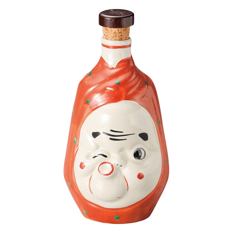 山万 32506-460 おかめひょっとこ栓付5号徳利 1個(ご注文単位1個)【直送品】