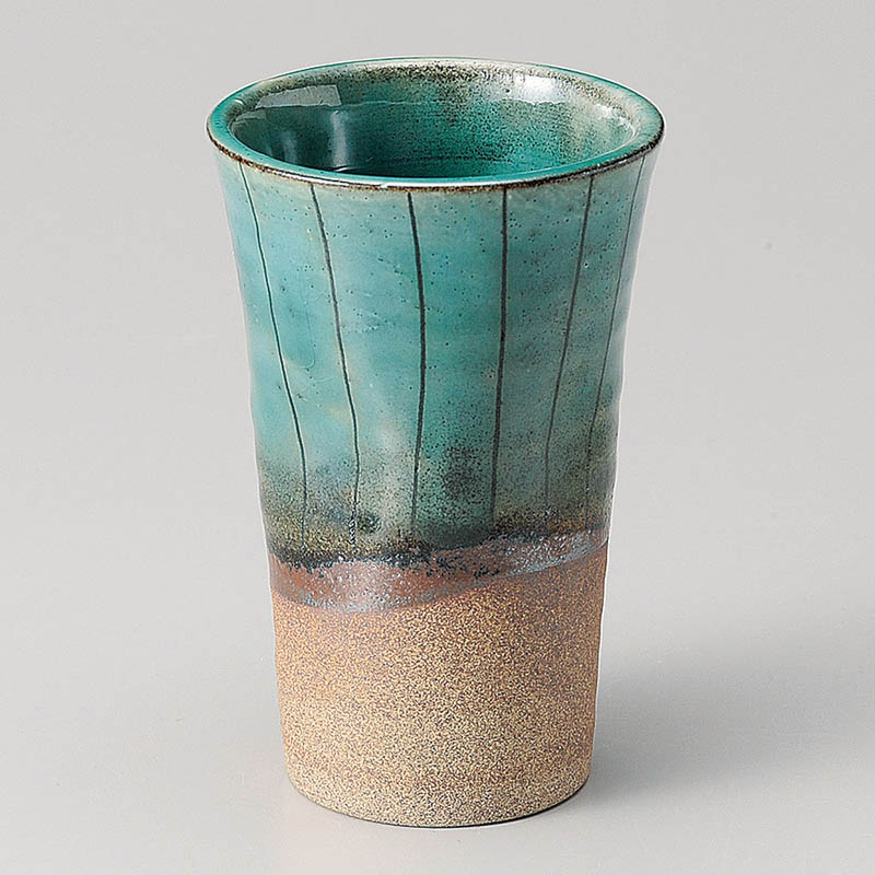 山万 32607-510 トルコ釉線紋フリーカップ 1個(ご注文単位1個)【直送品】