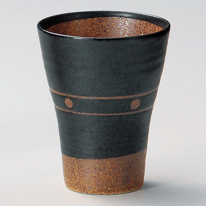 山万 32633-450 ヌリワケ黒ドット焼酎カップ 1個(ご注文単位1個)【直送品】