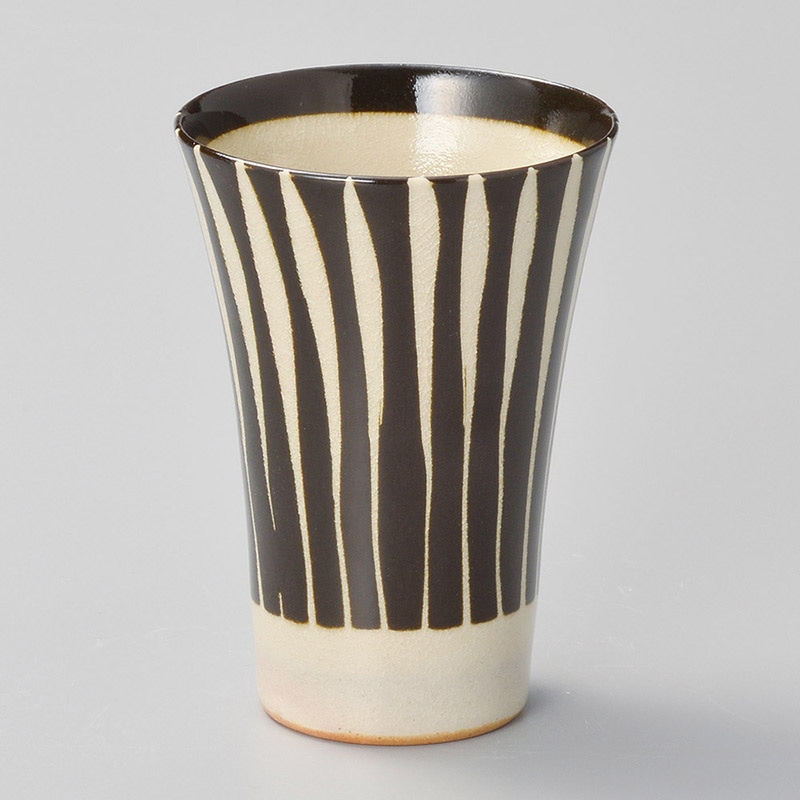 山万 32618-440 黒釉十草フリーカップ 1個（ご注文単位1個）【直送品】