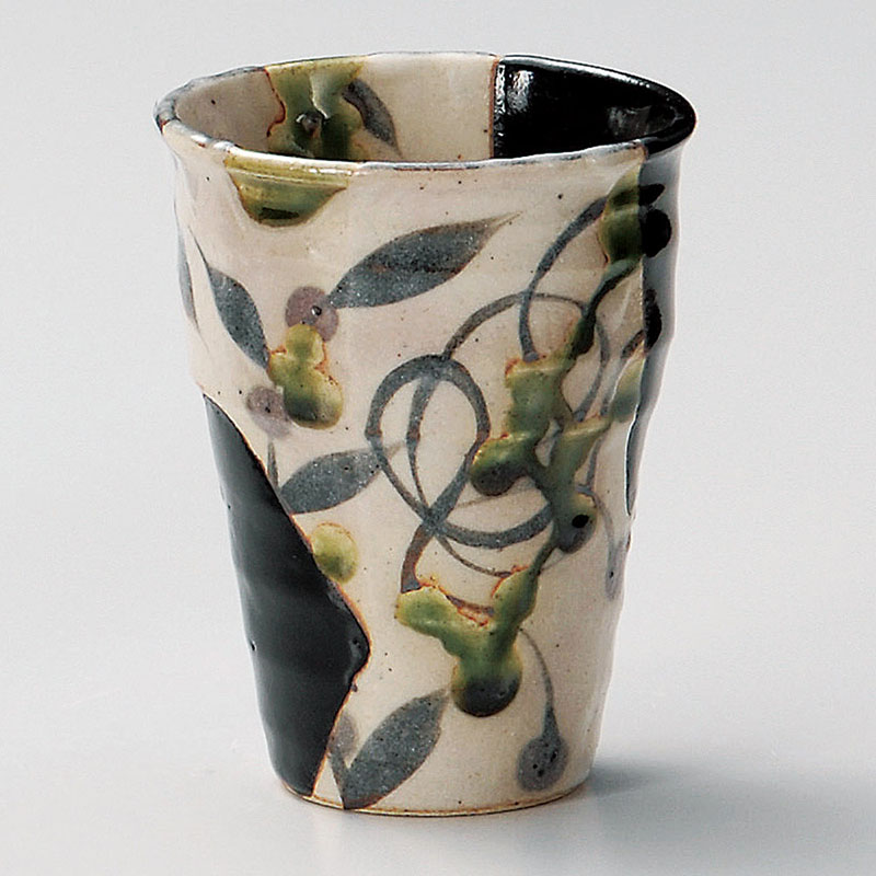 山万 32516-510 黒織部フリーカップ 1個（ご注文単位1個）【直送品】