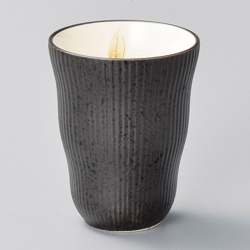 山万 32832-400 黒油滴リーフトクサフリーカップ 1個（ご注文単位1個）【直送品】