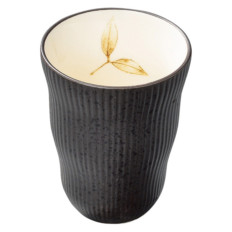 山万 32832-400 黒油滴リーフトクサフリーカップ 1個(ご注文単位1個)【直送品】