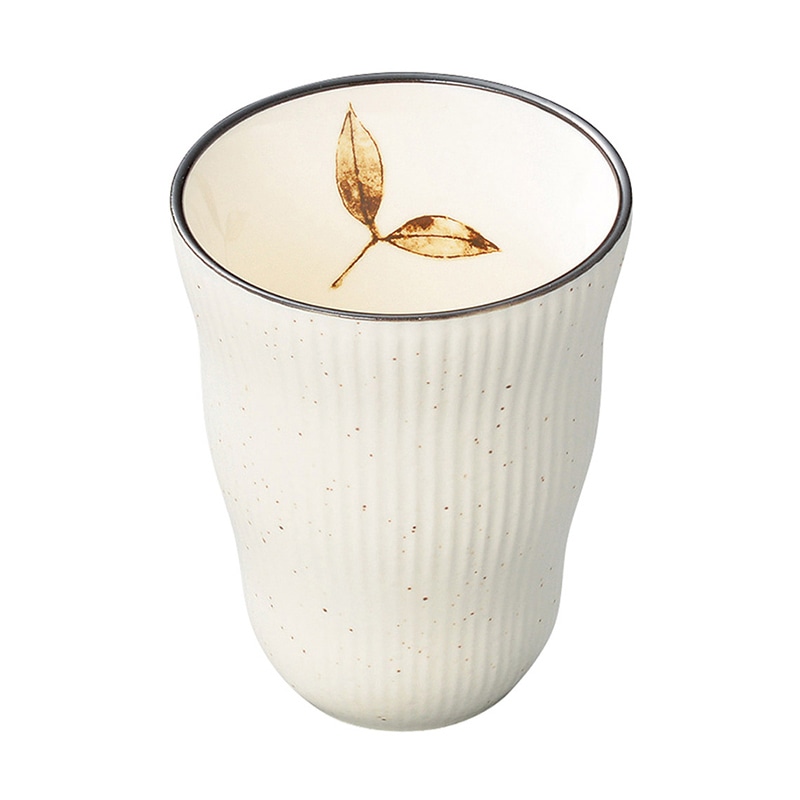 山万 32833-400 白釉リーフトクサフリーカップ 1個(ご注文単位1個)【直送品】