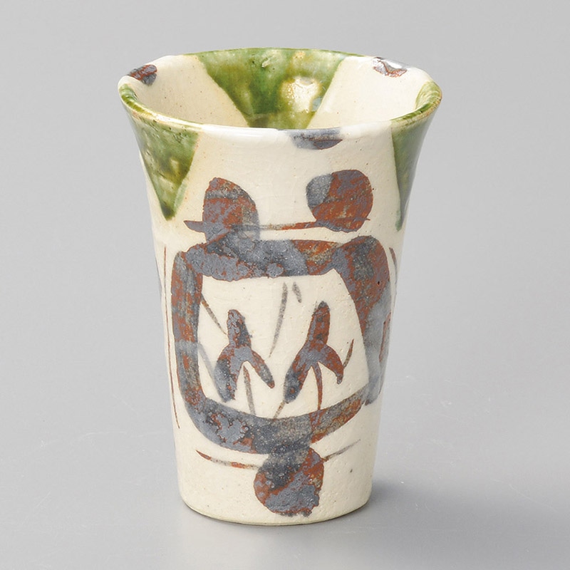 山万 32602-510 織部おもだかフリーカップ 1個（ご注文単位1個）【直送品】