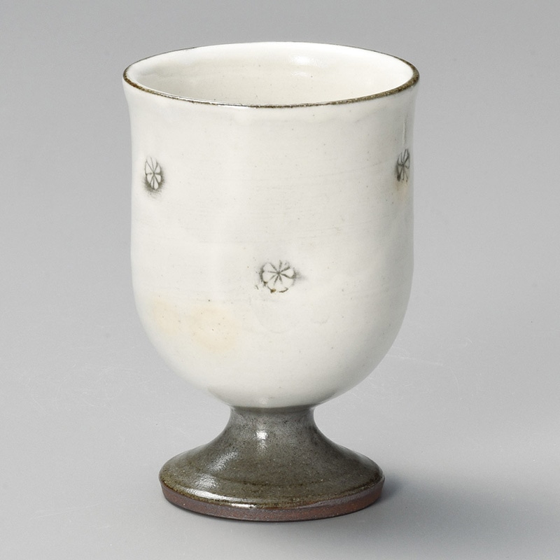 山万 32410-440 粉引印花ワインカップ 1個（ご注文単位1個）【直送品】