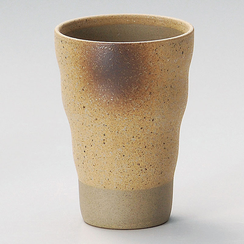 山万 32935-470 黄しがらき波タンブラー 1個（ご注文単位1個）【直送品】