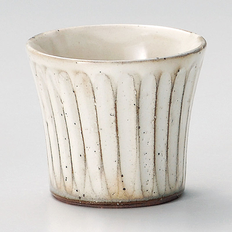 >山万 33206-330 粉引 そぎ反コップ 1個(ご注文単位1個)【直送品】