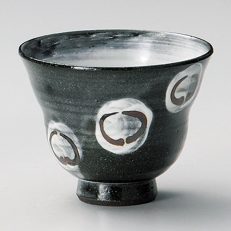 山万 33120-100 黒土丸紋陶碗 1個(ご注文単位1個)【直送品】