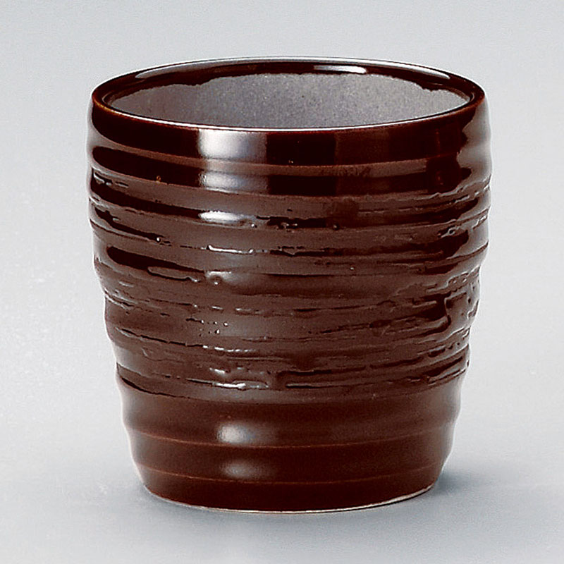 山万 33228-180 アメ釉刷毛目ロックカップ 1個（ご注文単位1個）【直送品】