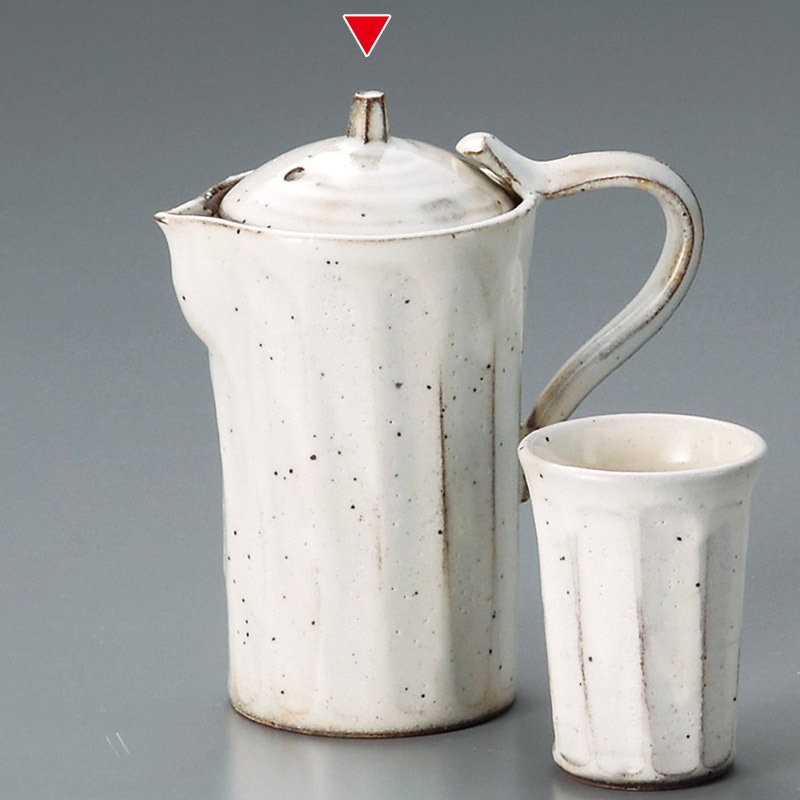 山万 33425-330 粉引面取冷酒器 1個（ご注文単位1個）【直送品】