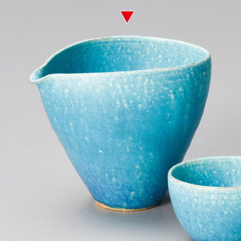 山万 33439-660 トルコブルー冷酒器(信楽焼) 1個（ご注文単位1個）【直送品】