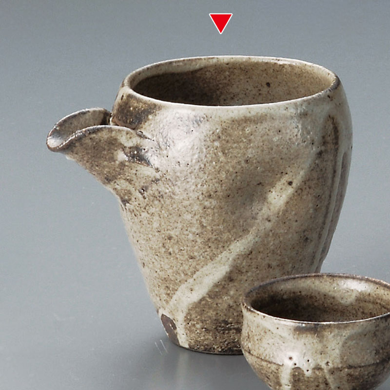 山万 33502-660 灰釉片口冷酒器(信楽焼) 1個（ご注文単位1個）【直送品】